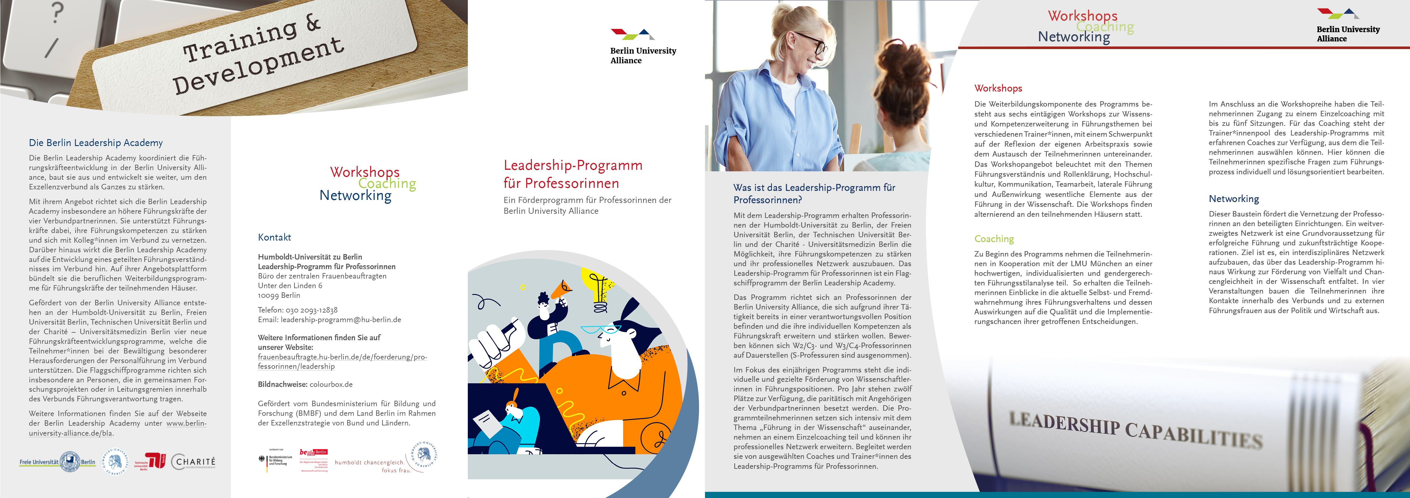 Auf einen Blick: Alle wichtigen Informationen zum Leadership-Programm in einem Flyer zusammengefasst.